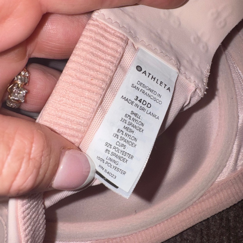 Athleta 34DD Blush Pink Underwire Crossback Sports Bra High Support - Picture 5 of 5